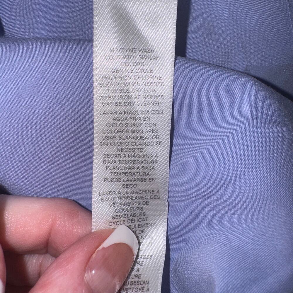 Chico’s  Button Up Tunic w/Roll tab sleeves Sz L (Chico’s Sz 2) in Lilac - Picture 9 of 10